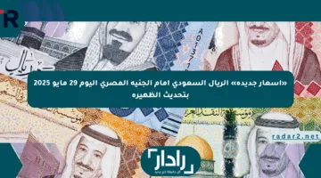 «أسعار جديدة» الريال السعودي أمام الجنيه المصري اليوم 29 مايو 2025 بتحديث الظهيرة